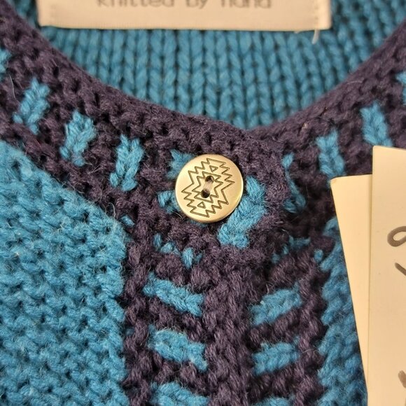 Vintage Portraits By Northern Isles S Hand-Knitted Traveler Cardigan Deadstock - Picture 6 of 14